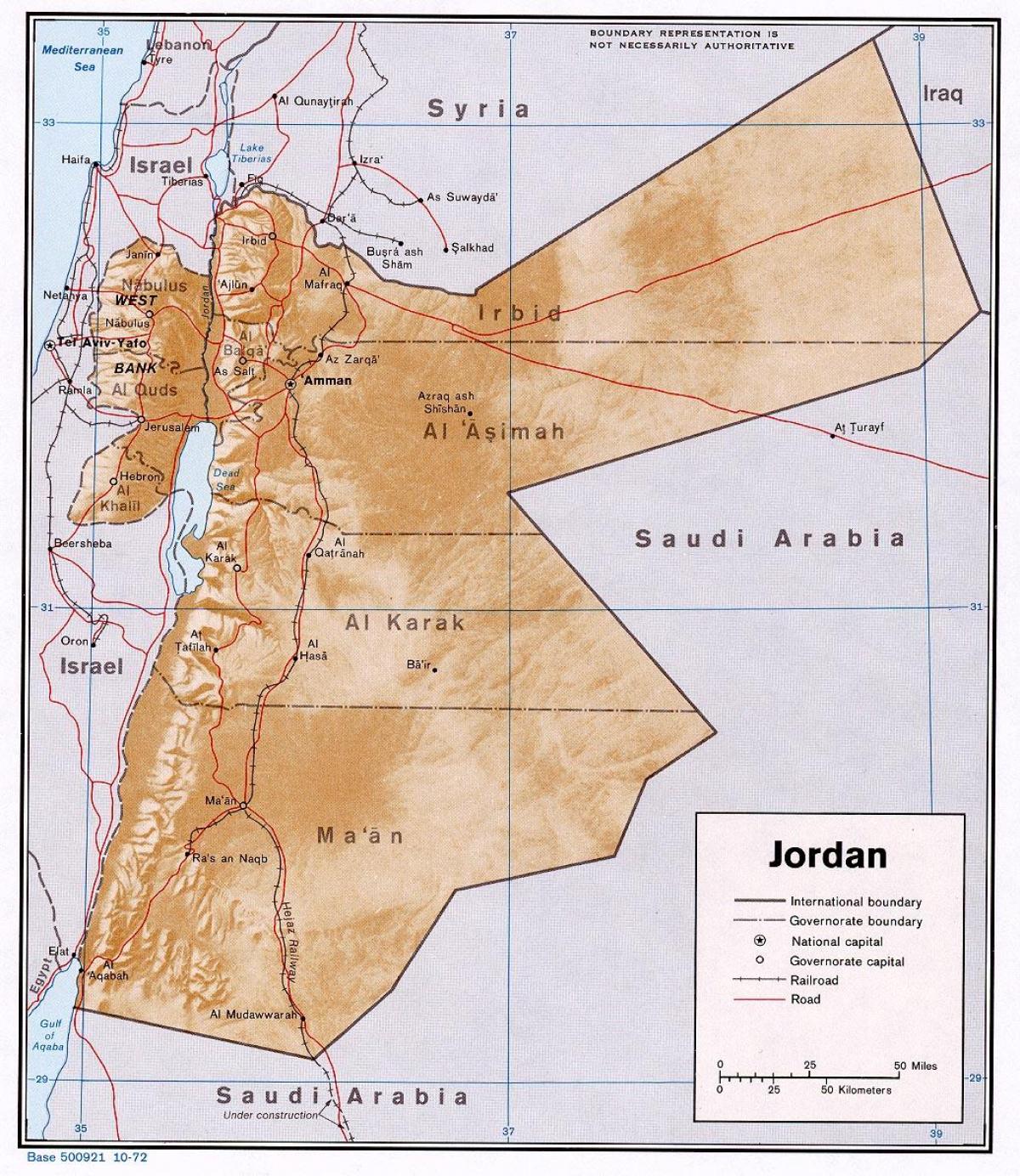 kaart wat die Jordaan