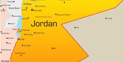 Kaart van die Jordaan midde-ooste