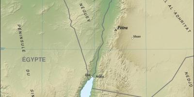 Kaart van die Jordaan wat petra