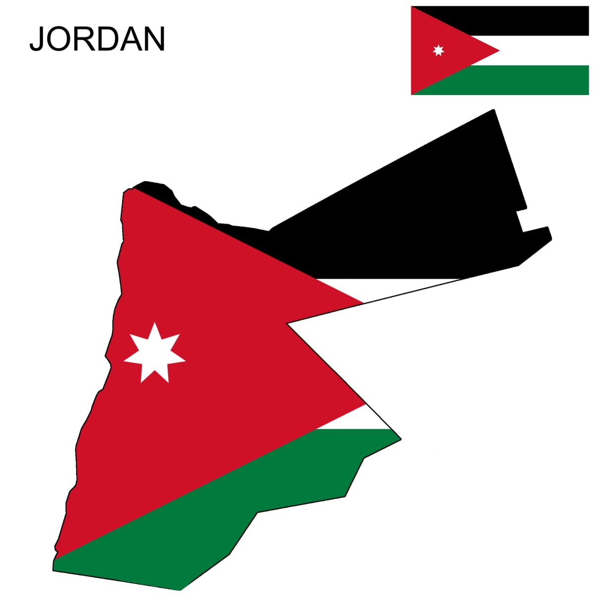 kaart van die Jordaan kaart vlag