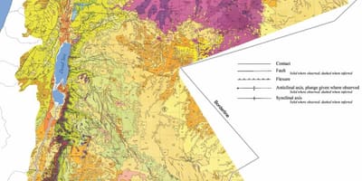 Kaart van die Jordaan geologie